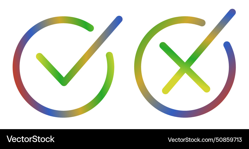 Flags correct and incorrect marks are set Flags correct and incorrect marks are set vector image