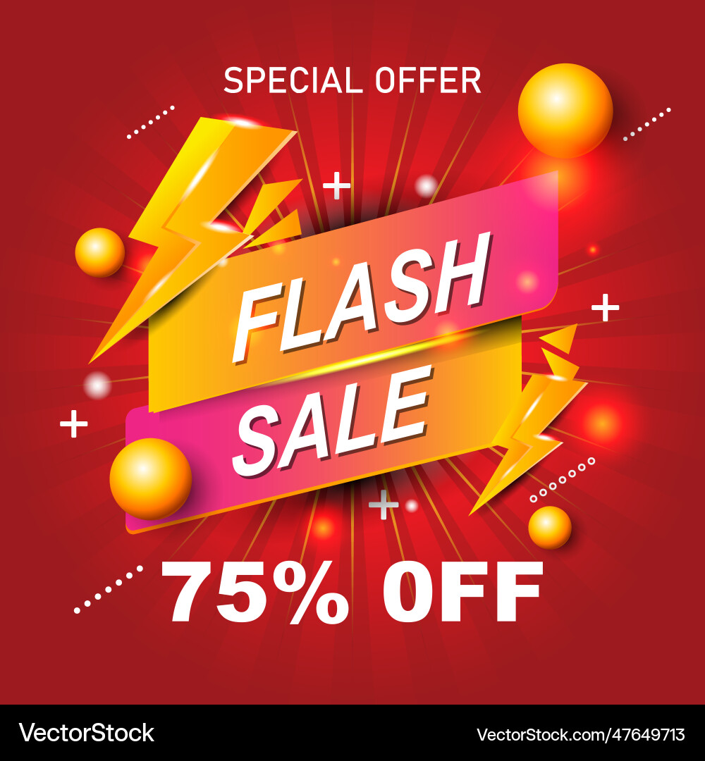 Flash sale template with gradient color concept Flash sale template with gradient color concept Vector Image