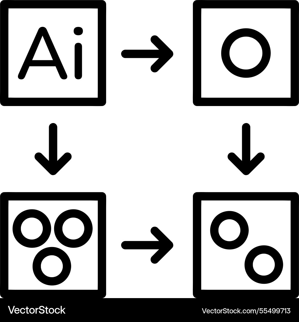 Generative ai workflow icon Vector Image