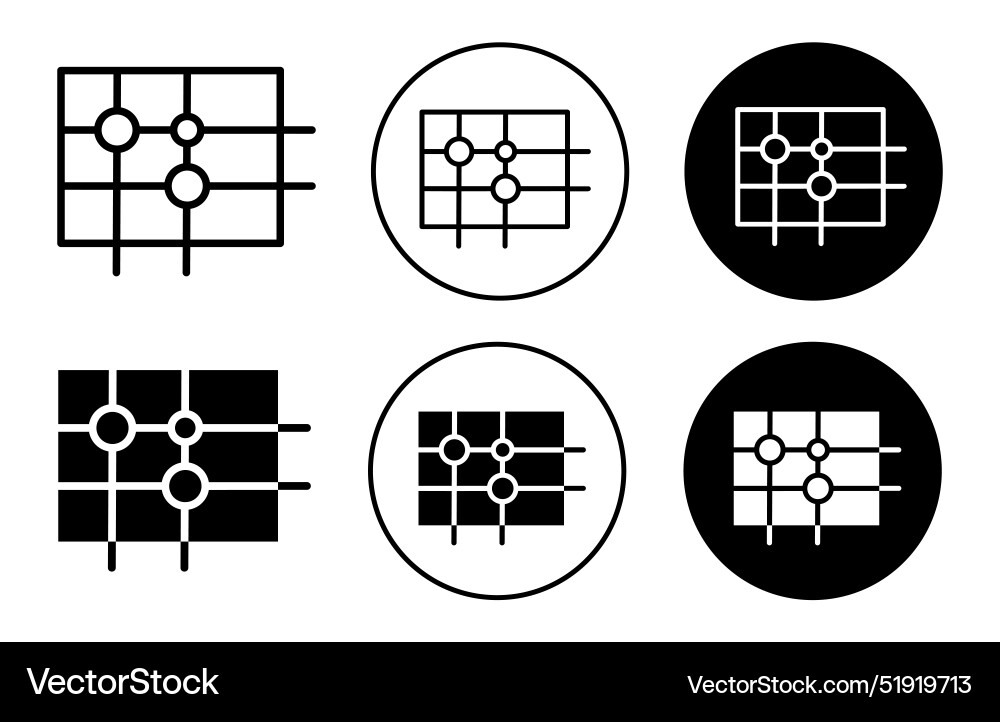 Go game icon collection of outline thin line Vector Image