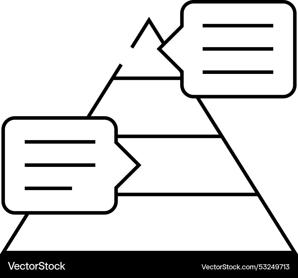 Pyramided data analysis line icon Vector Image