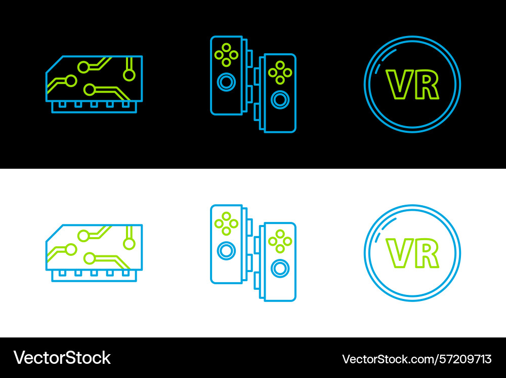 Setzen Sie Zeile virtuelle Realität ram zufälligen Zugriff Speicher Setzen Sie Zeile virtuelle Realität ram zufälligen Zugriff Speicher Vektorbild