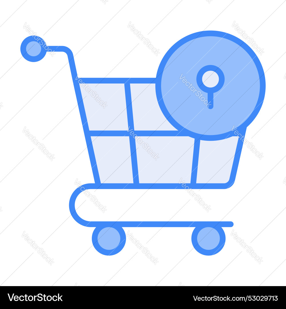 Shopping cart with lock secure security Vector Image