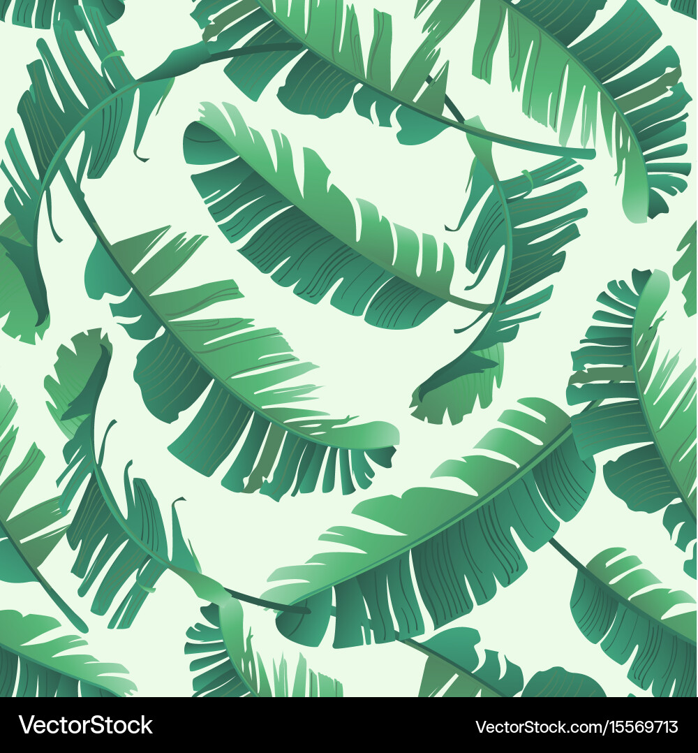 Tropical Palm Leaves Pattern Vector Image