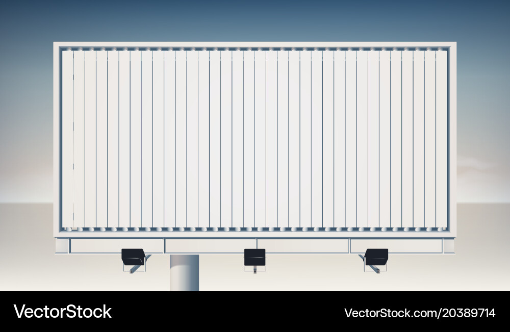 Back view empty horizontal billboard Vector Image