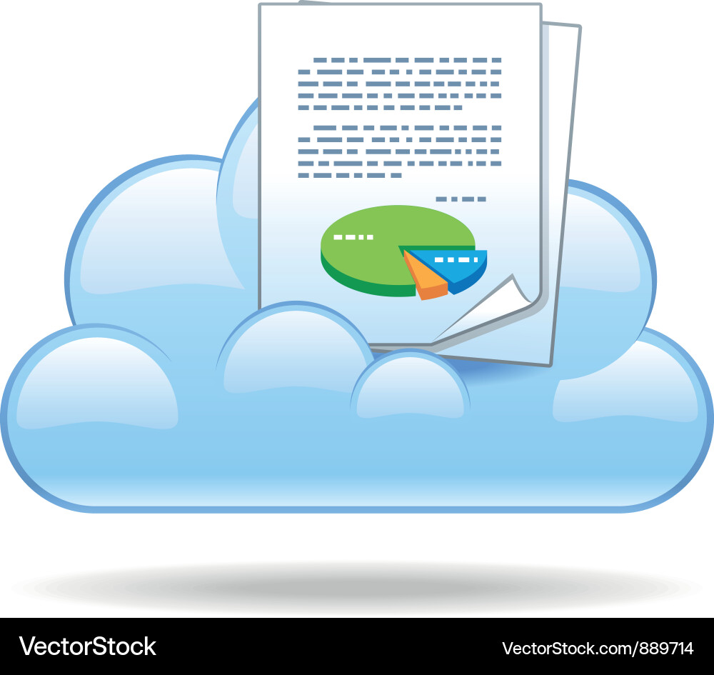 Cloud Document Icon Vector Image