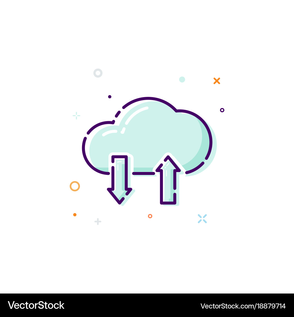 Concept cloud icon thin line flat design element vector image