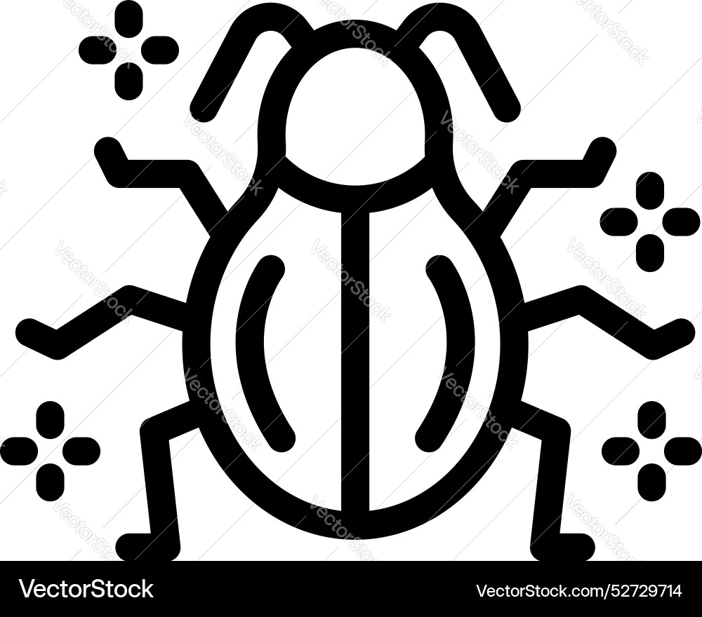 Cyber security bug spreading virus using digital vector image