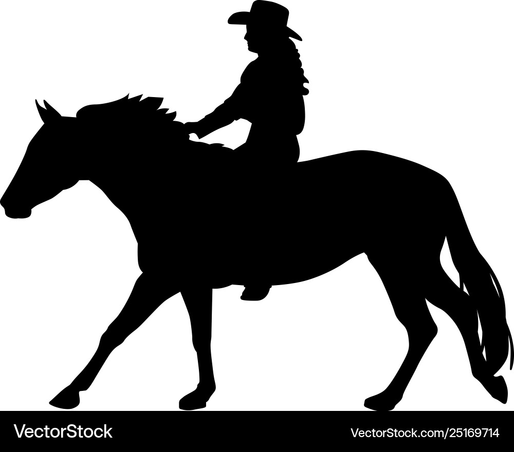 Horse Rider Silhouette Vector Image