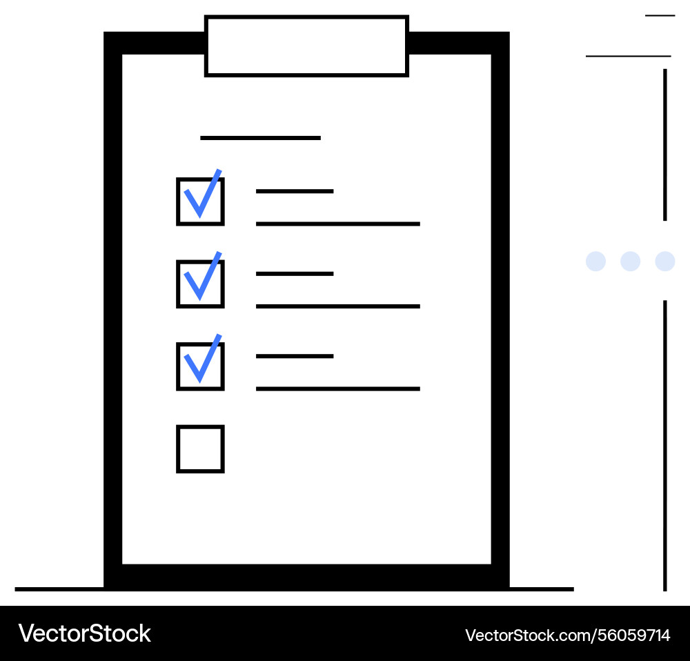 Minimalist task checklist with completed items Minimalist task checklist with completed items vector image
