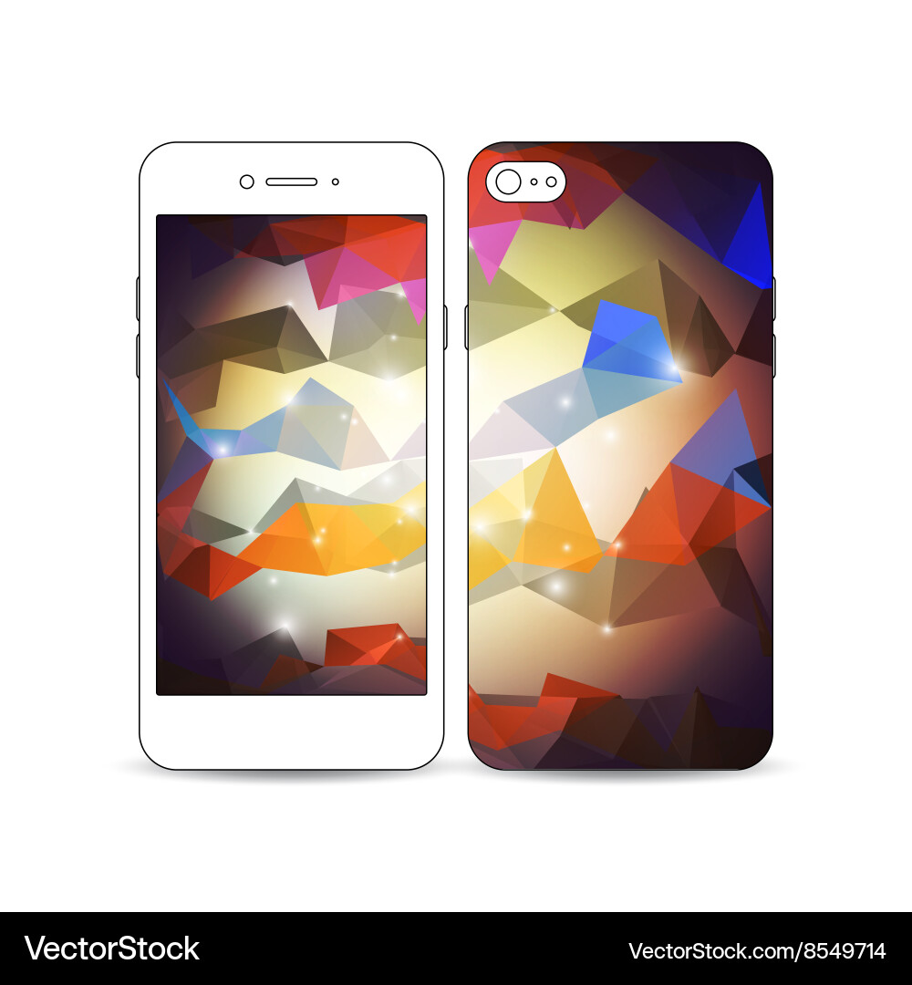 Mobile smartphone with an example of the screen vector image