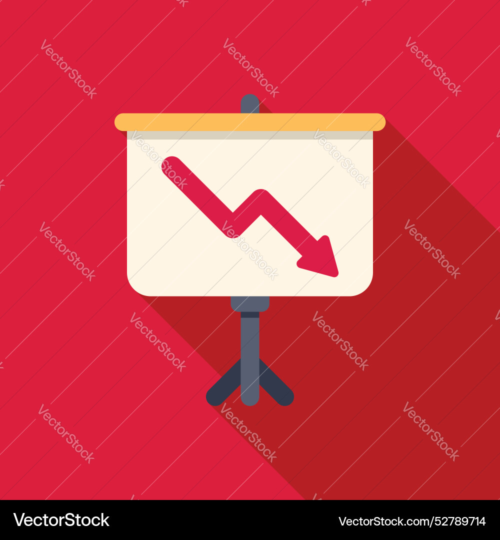 Presentation showing negative trend with arrow Presentation showing negative trend with arrow vector image