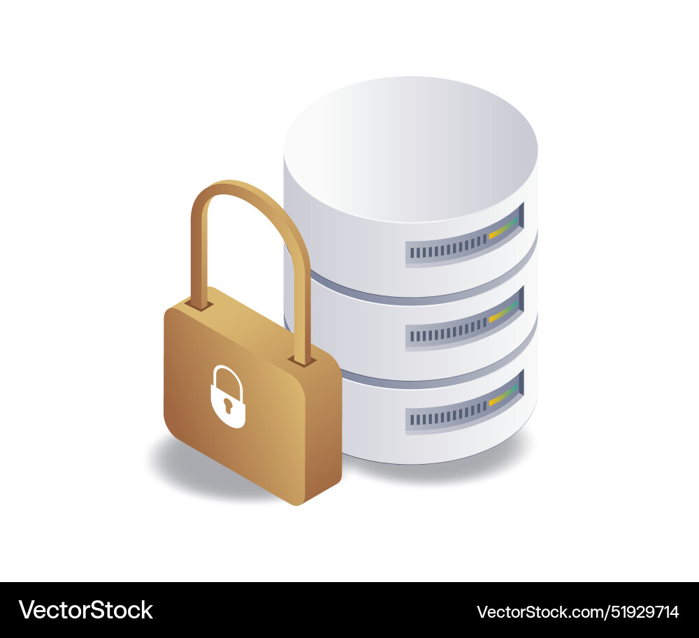Security key for database server systems Security key for database server systems vector image