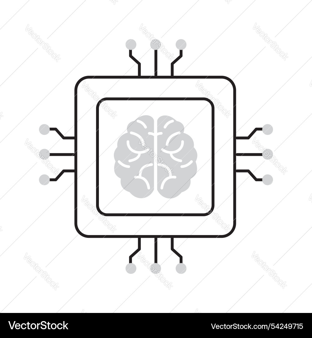 Deep learning and neural brain icon design ai Vector Image
