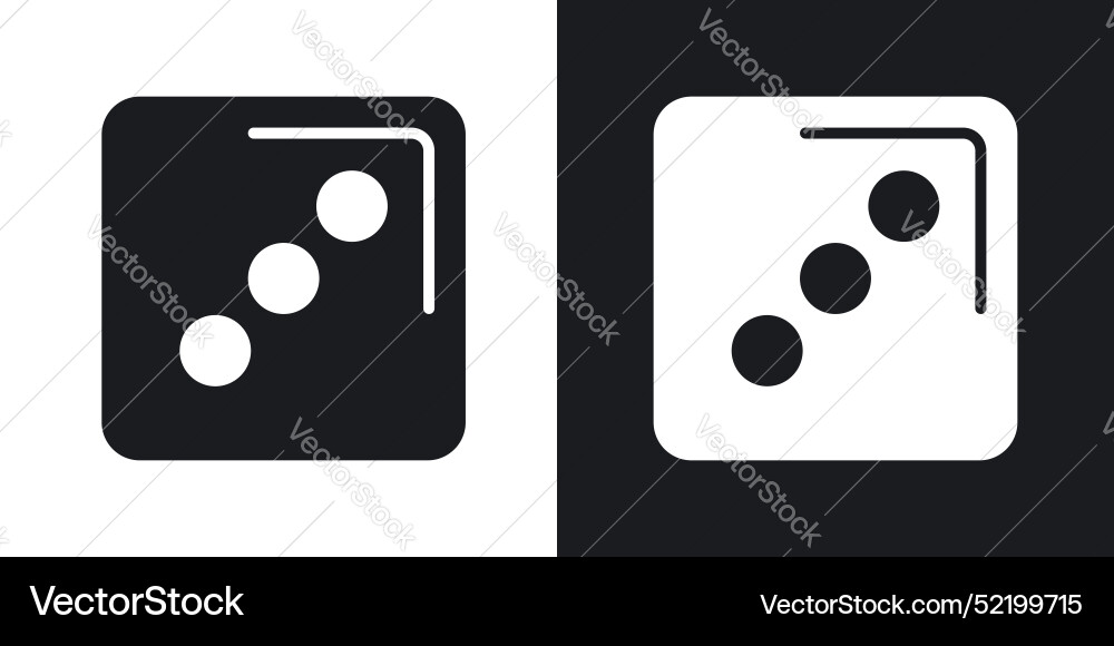 Dice three icon set in solid style Vector Image