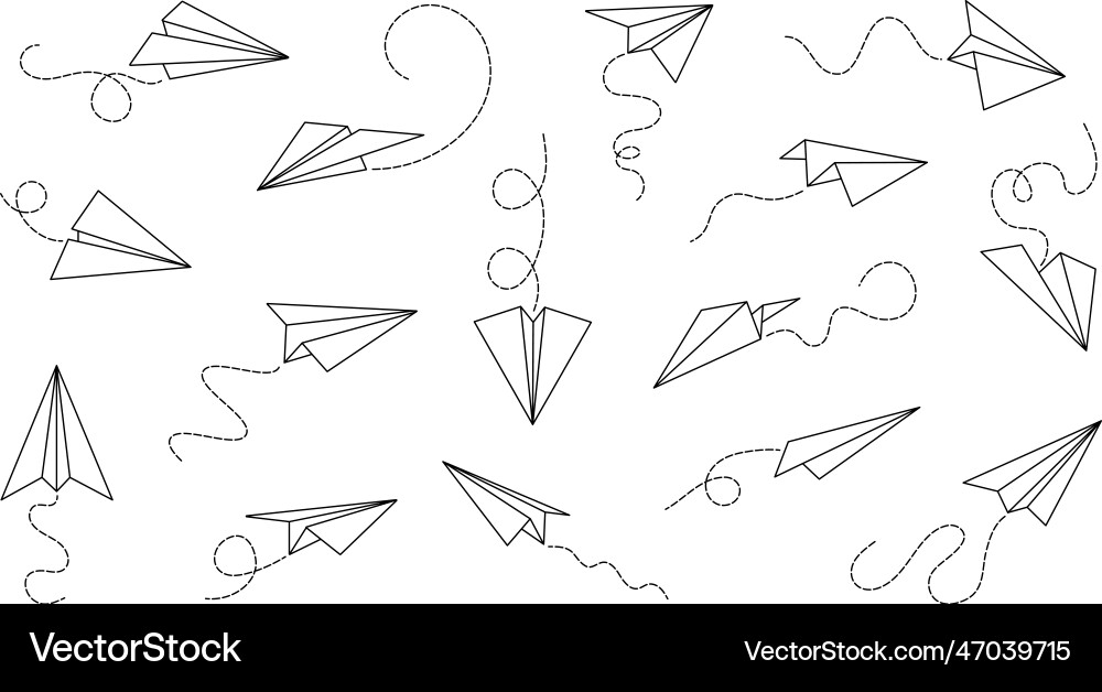 Doodle paper airplane aircraft creative graphics Doodle paper airplane aircraft creative graphics vector image