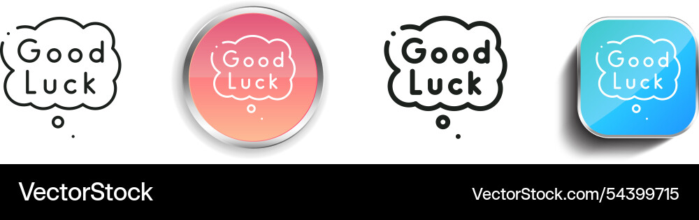 Good luck icon thin linear regular and button vector image