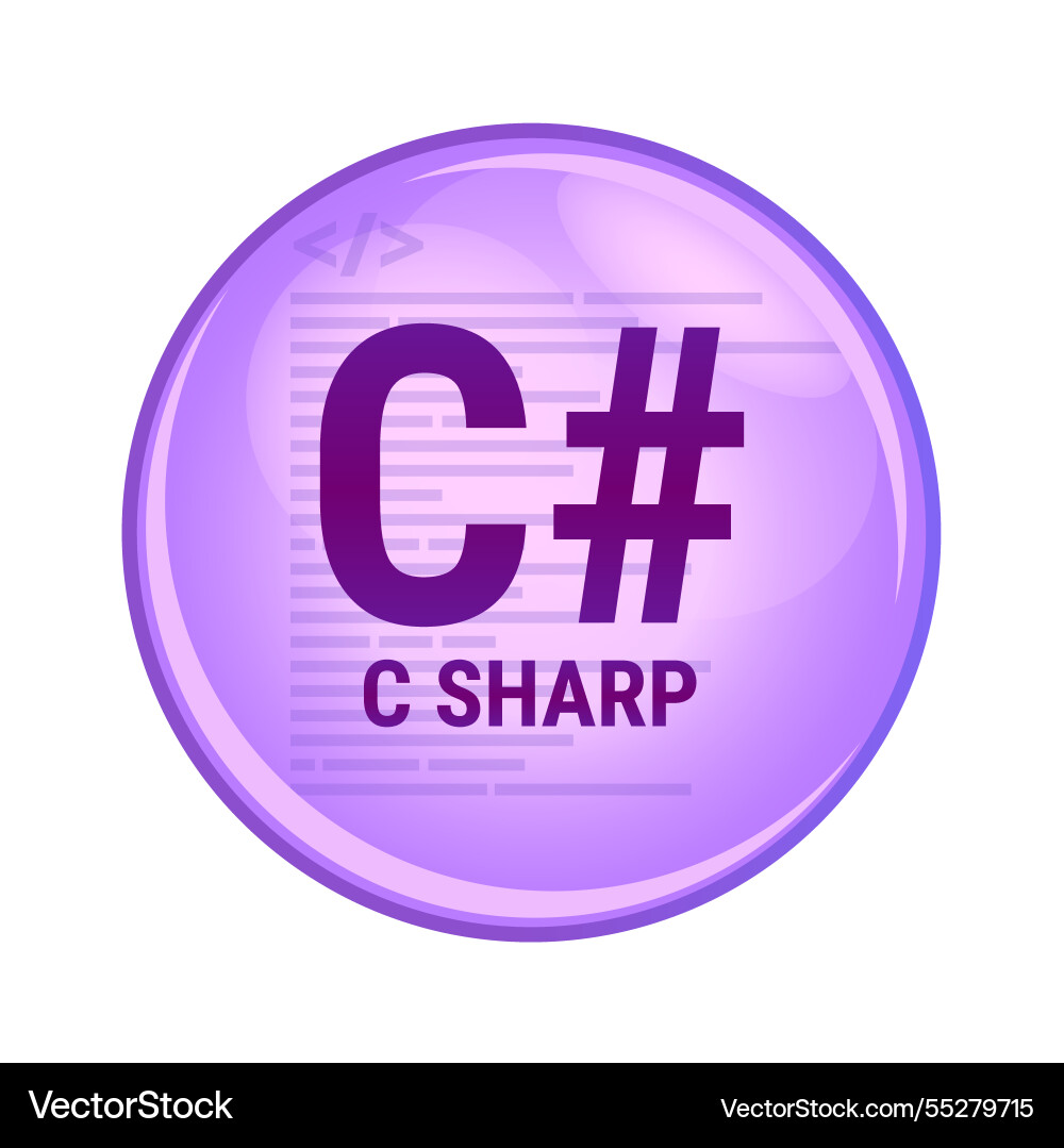 Icon or symbol of c sharp Icon or symbol of c sharp vector image