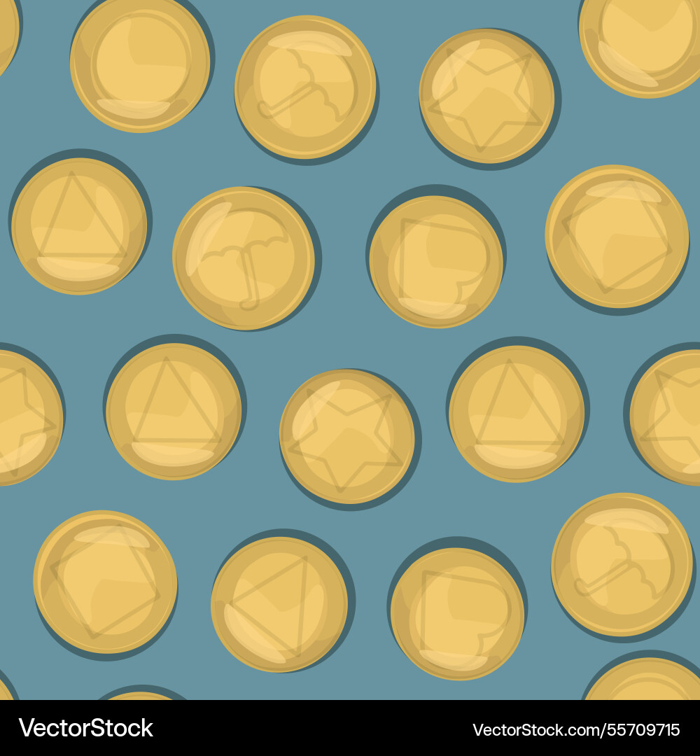 Pattern with korean game dalgona Vector Image