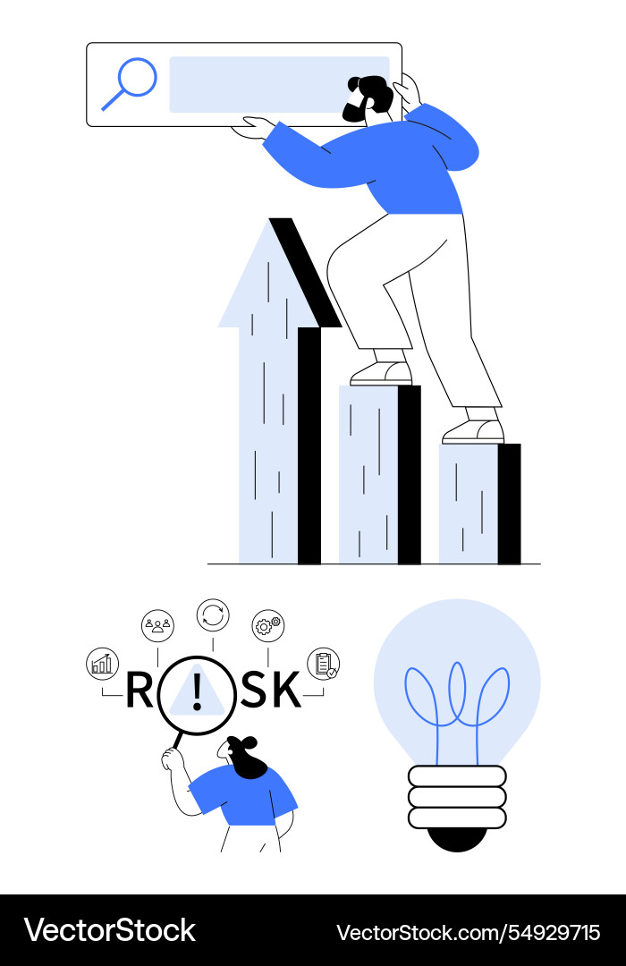 Professional balancing risk while using search Vector Image