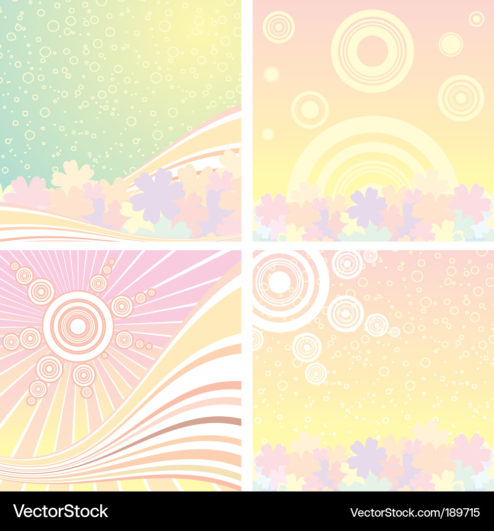 Retro Pastel Background Set vector image