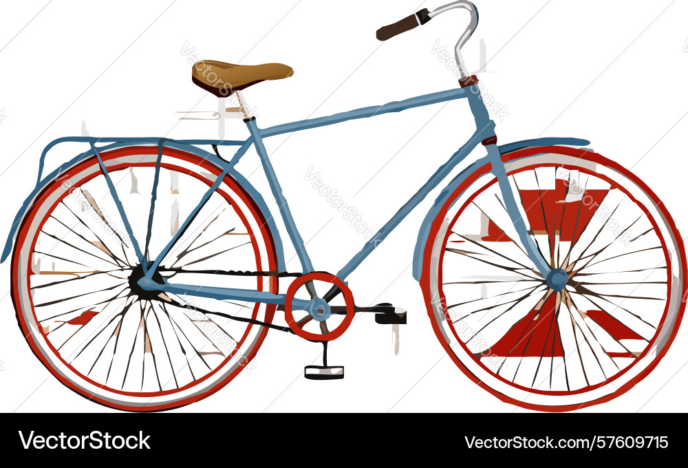 Rustic red bicycle design generative ai Vector Image
