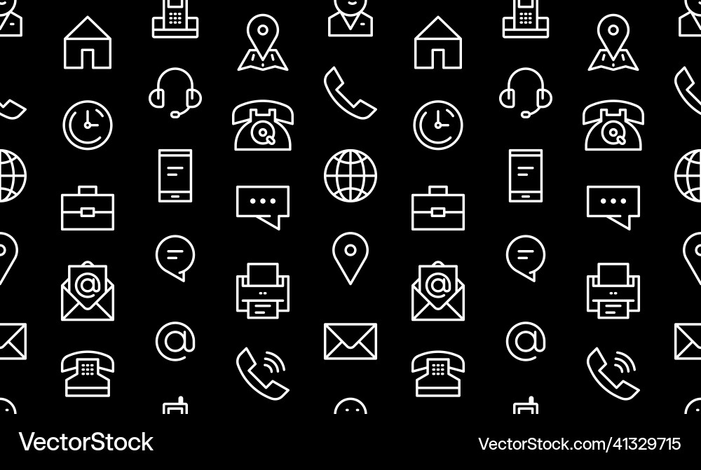 Seamless pattern with contact icons vector image