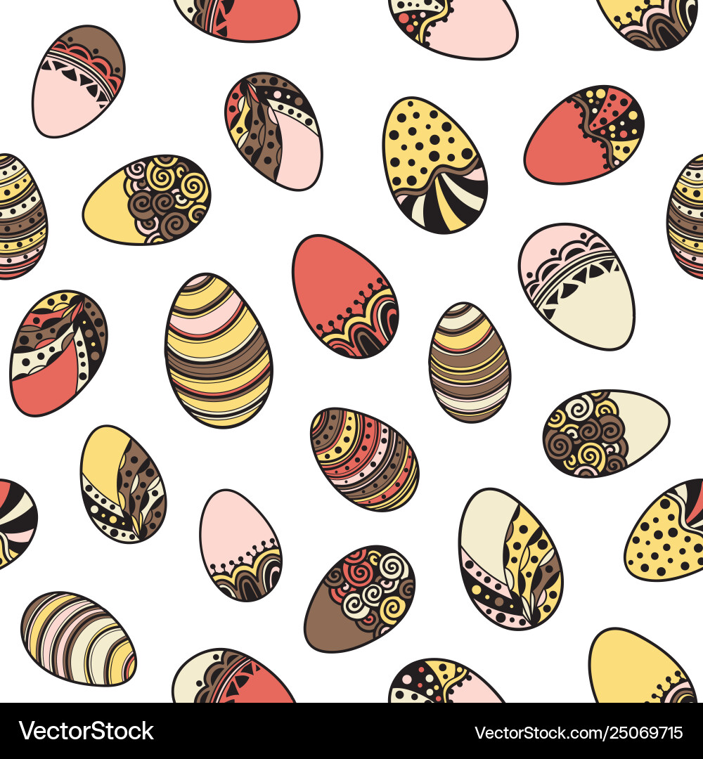 Seamless pattern with easter eggs Royalty Free Vector Image