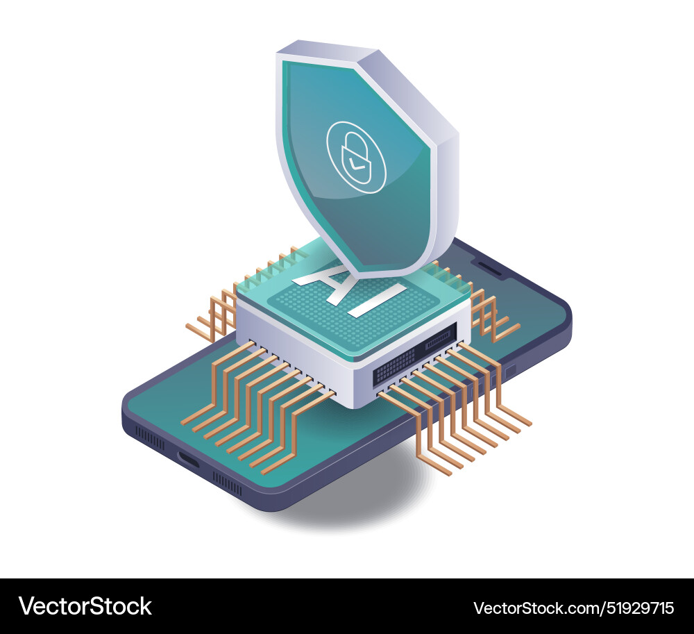 Security of ai applications on smartphone Security of ai applications on smartphone vector image