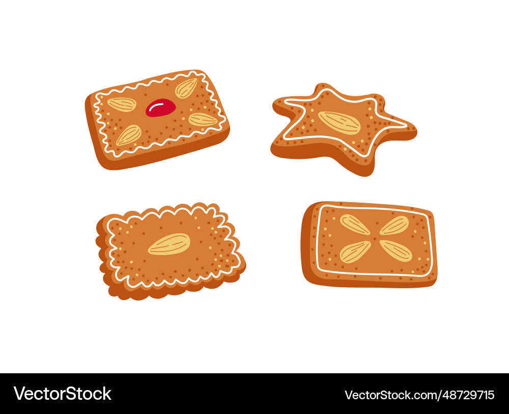 Set of gingerbread cookies in diffent form Set of gingerbread cookies in diffent form vector image