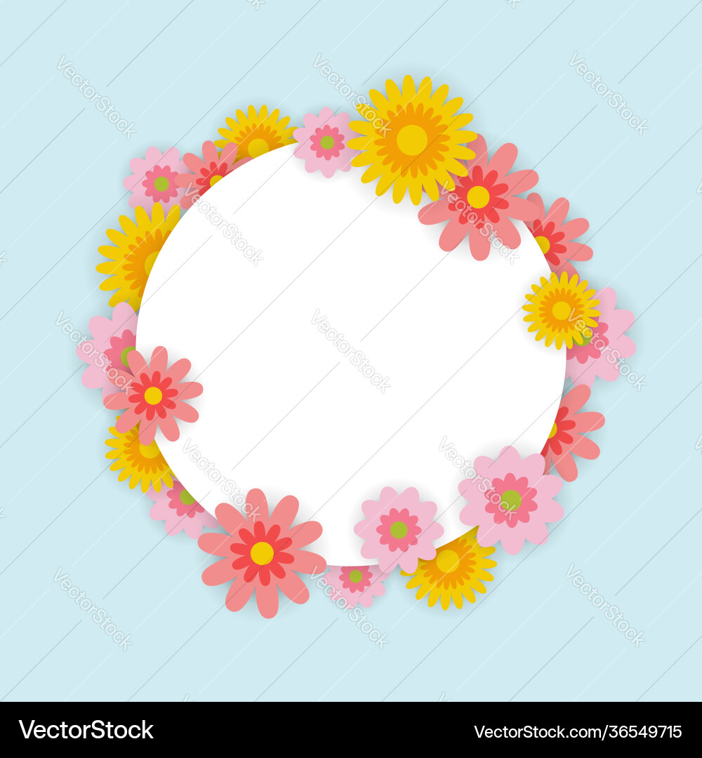 Spring background with colorful flower vector image