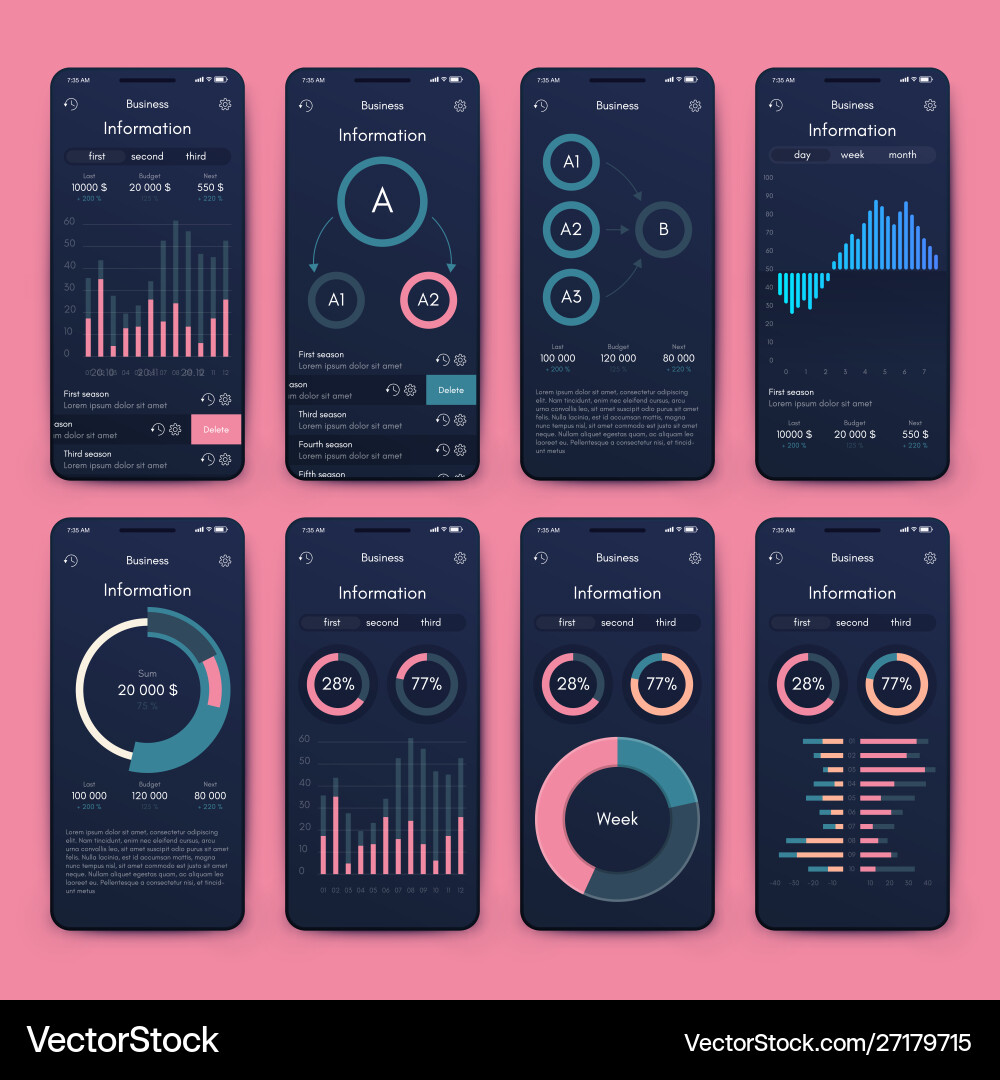 Verschiedene ui ux gui-Bildschirme und flache Web-Symbole Verschiedene ui ux gui-Bildschirme und flache Web-Symbole vektorbild