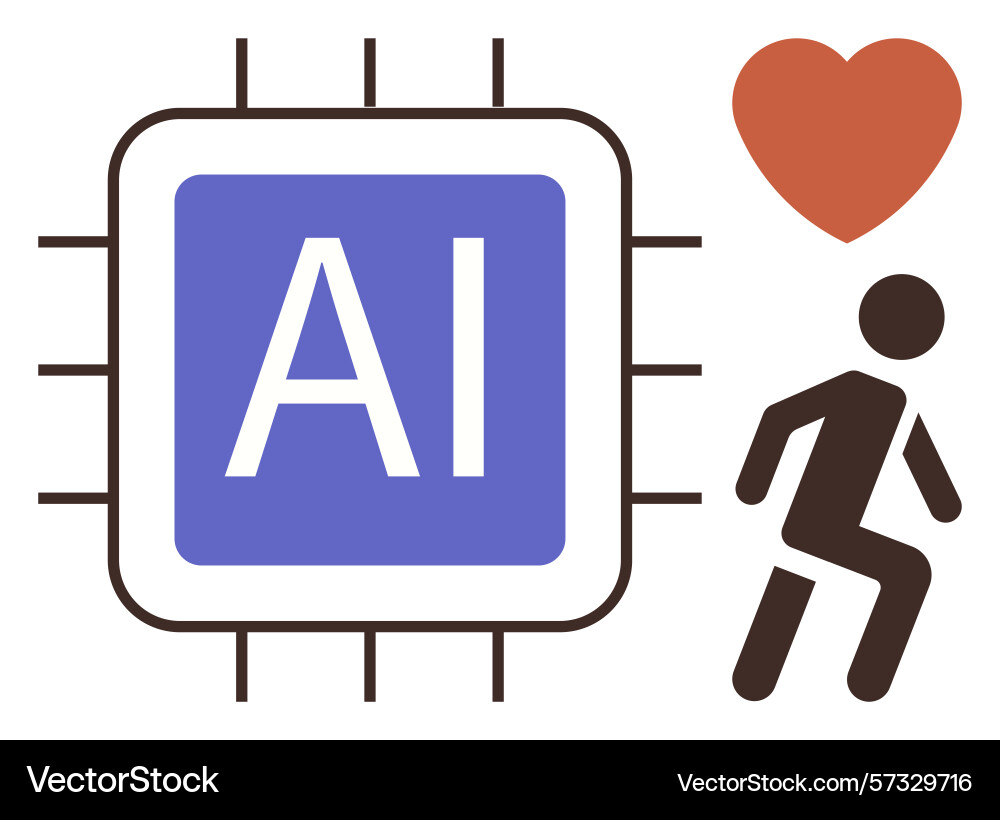 Artificial intelligence in human interaction Artificial intelligence in human interaction vector image