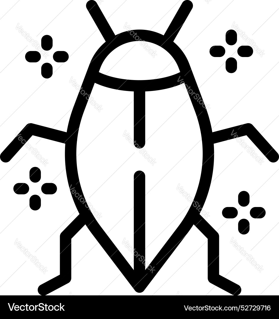 Black bug icon software debugging Black bug icon software debugging vector image