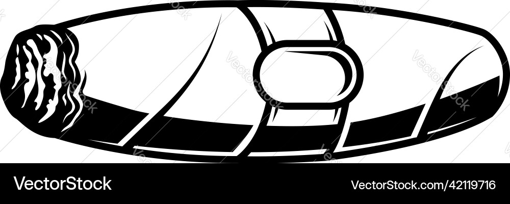 Cuban cigar in monochrome style design element vector image