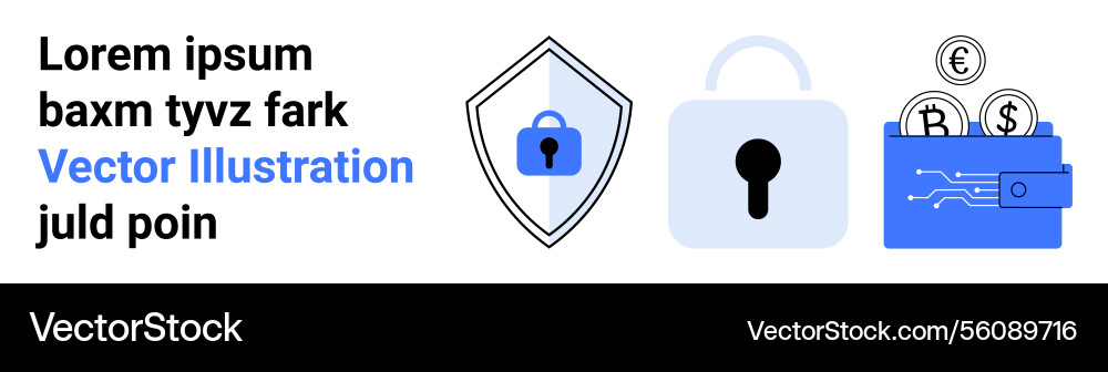 Cybersecurity and digital wallet security Cybersecurity and digital wallet security vector image