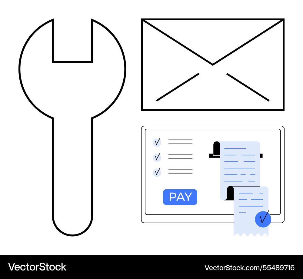 Digital payment processing with envelope Vector Image