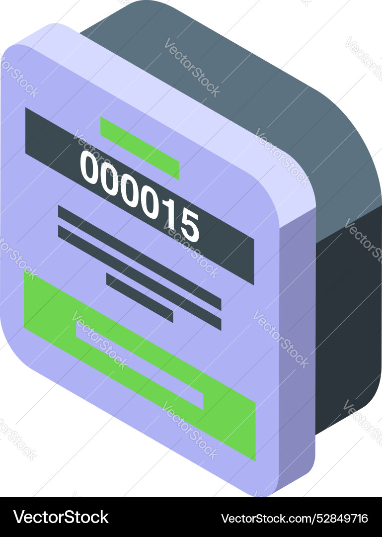 Electronic queue management system showing number vector image