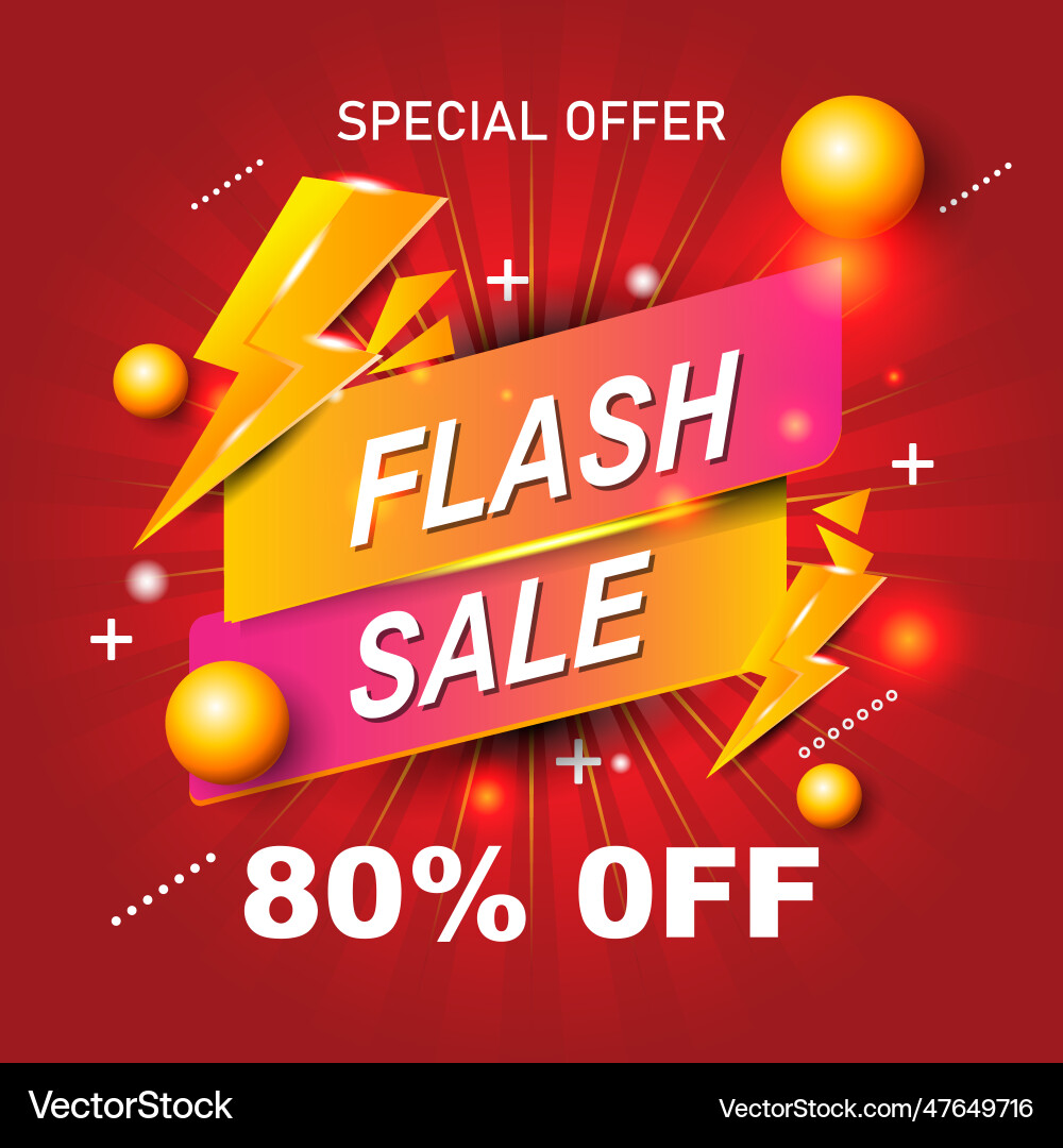 Flash sale template with gradient color concept vector image