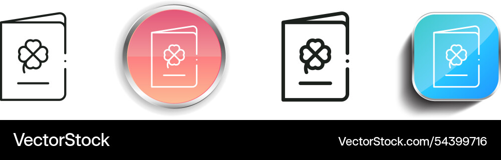 Good luck icon thin linear regular and button vector image