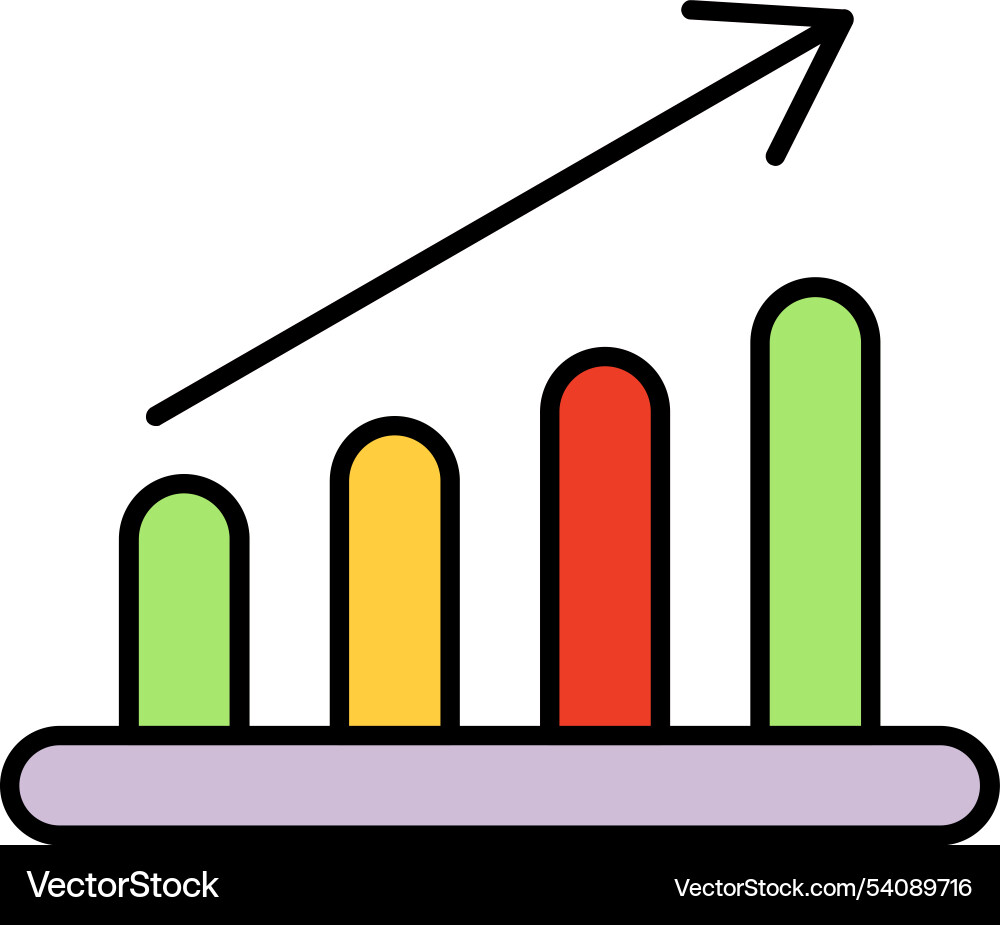 Graph bar line filled icon design vector image