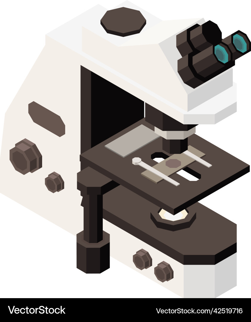 Isometric lab microscope composition Vector Image