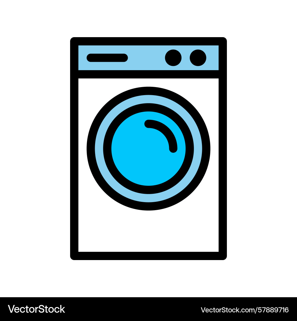 Laundry machine color icon editable stroke can Vector Image
