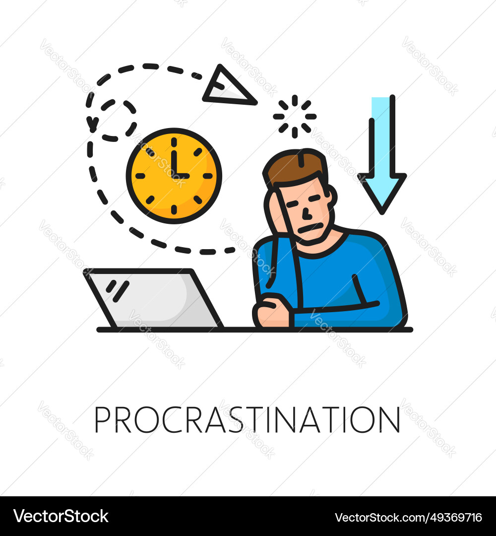 Procrastination - Delay & Avoidance vector image
