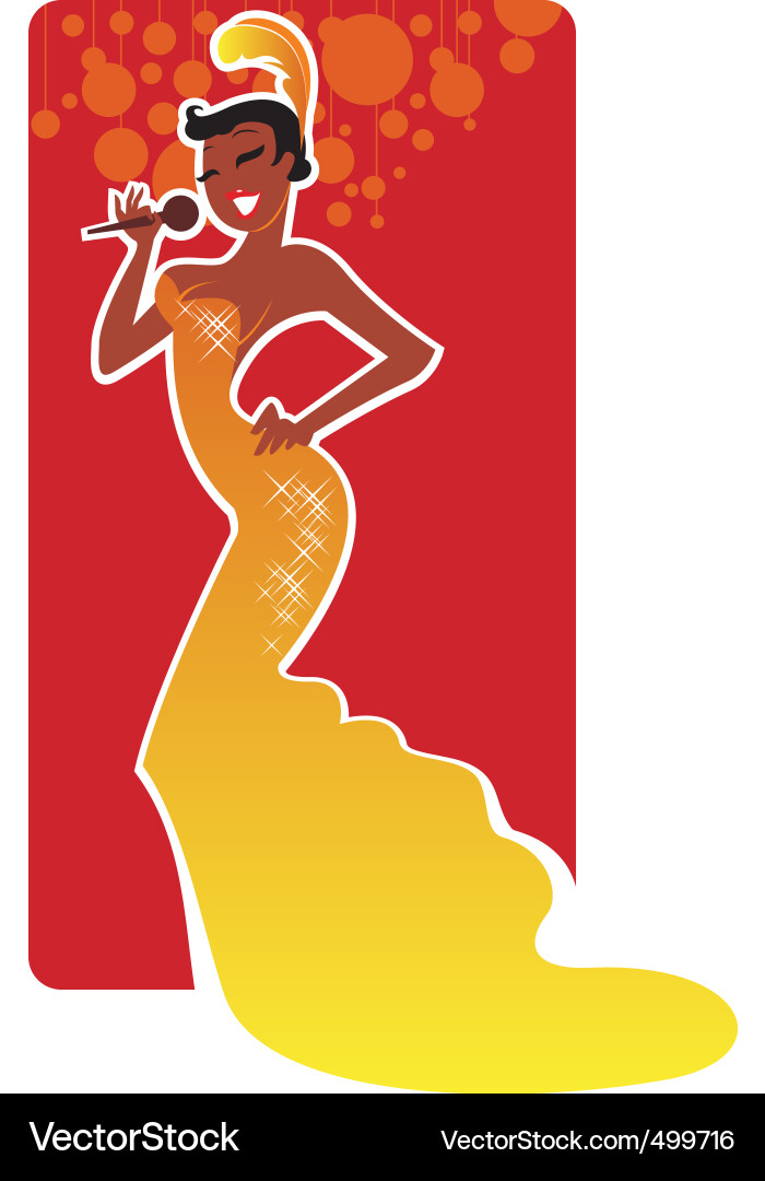 Retro Jazz Singer Portrait Vector Image