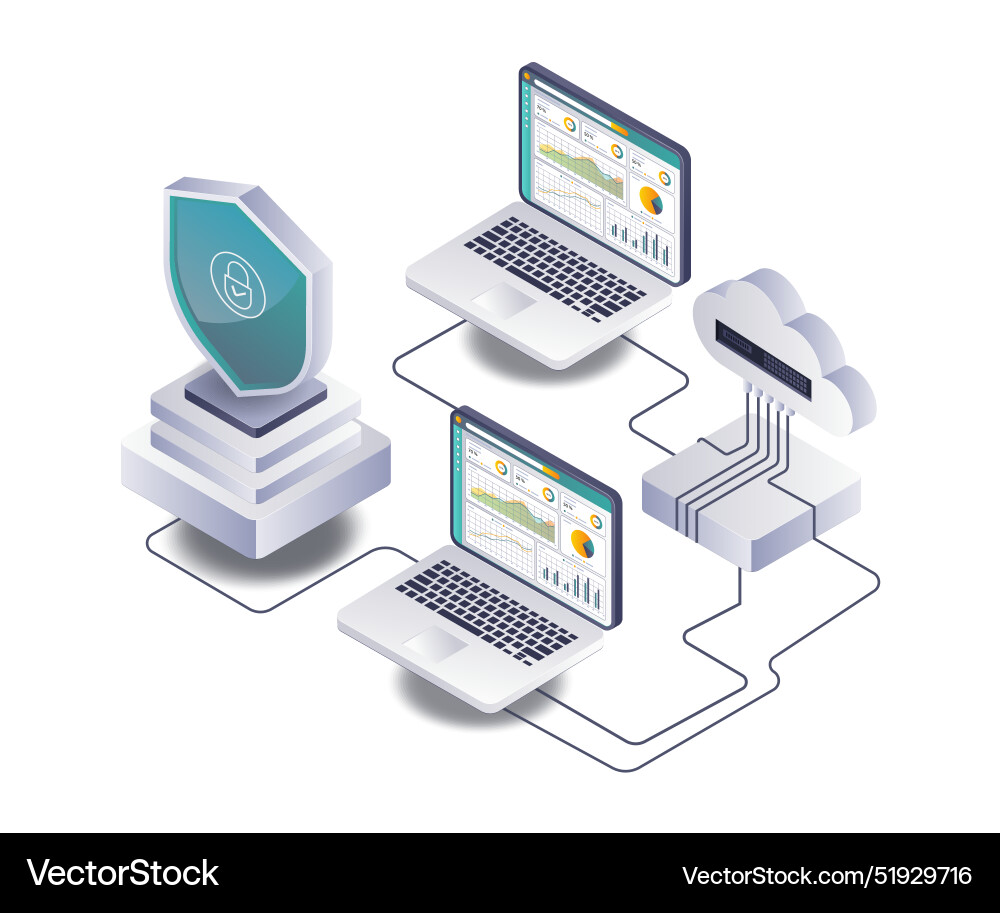 Security of cloud server data analysis Vector Image