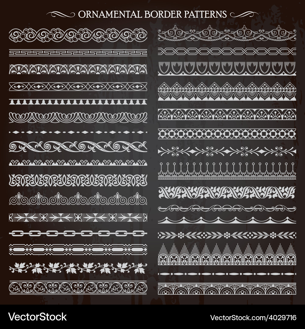 Vintage Ornamental Border Patterns vector image