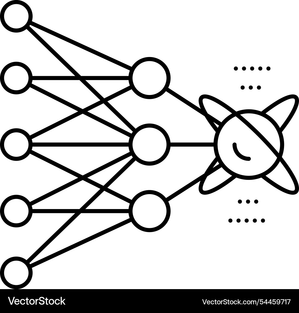Algorithm quantum technology line icon Algorithm quantum technology line icon vector image