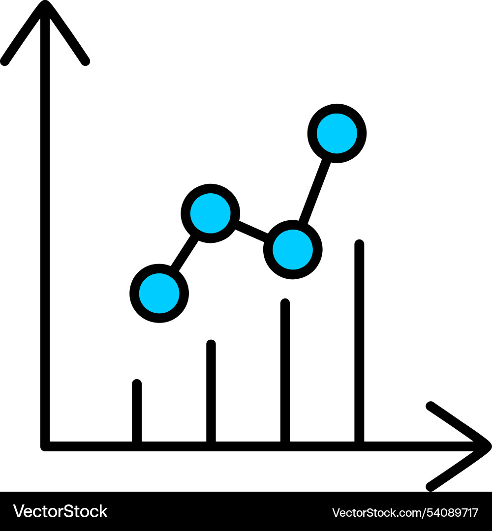 Graph line filled icon design Vector Image