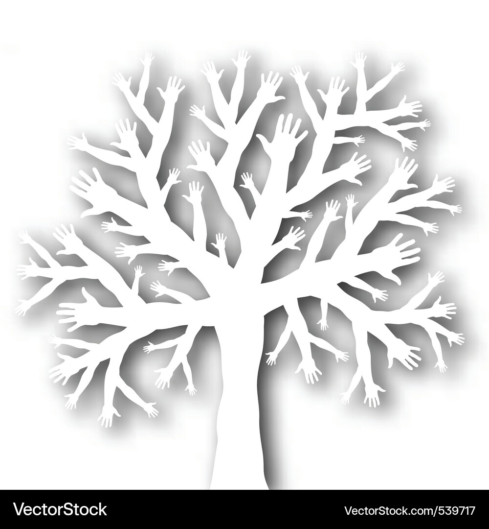 Tree of hands Vector Image